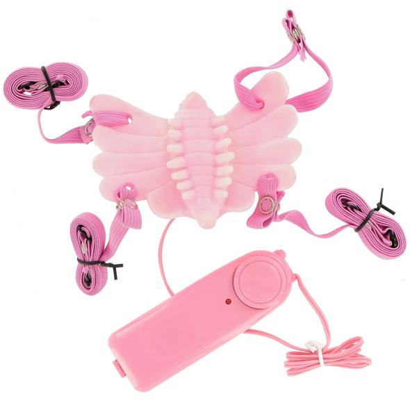 Butterfly Massager Strap-on Vibrator Pink