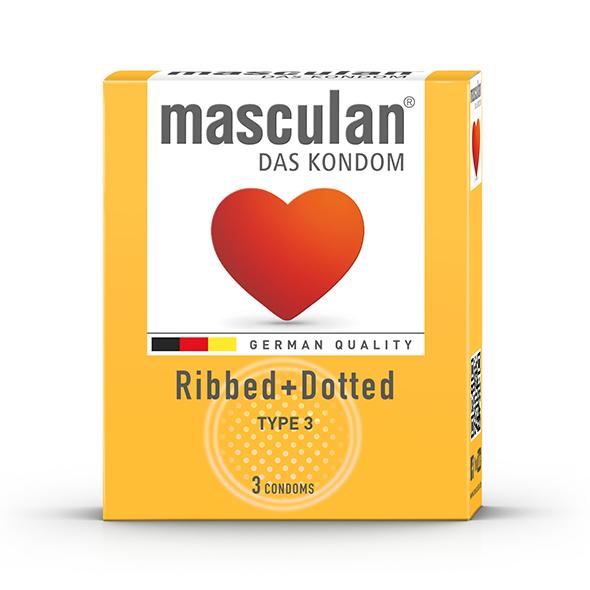 Masculan – Type 3 Ribbed + Dotted (3 pc) 16 pcs