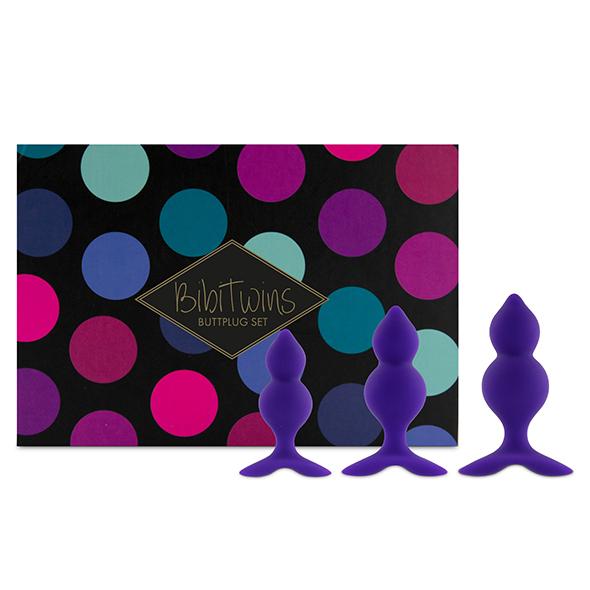 FeelzToys – Bibi Twin Butt Plug Set 3 pcs Purple